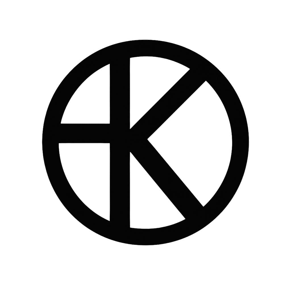 Kellani K monogram, black on white